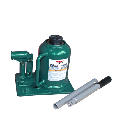 SAFEGUARD Welded Inline Bottle Jack, Shorty, Steel, 20 Ton Capacity 61204